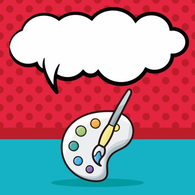 Palet doodle, konuşma balonu vektör çizim