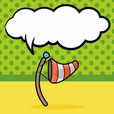 bayrak doodle, konuşma balonu vektör çizim