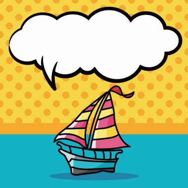tekne renk doodle, konuşma balonu vektör çizim