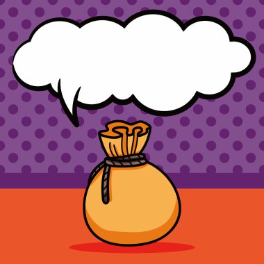 çanta doodle, konuşma balonu vektör çizim