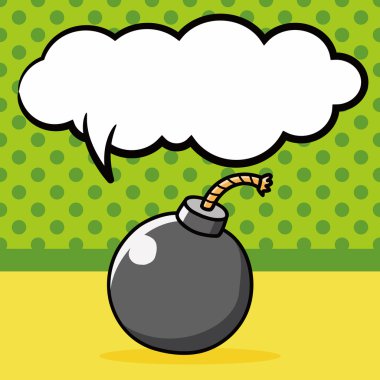 bomba doodle, konuşma balonu vektör çizim