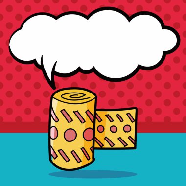 Emanet çizgi rengi doodle, konuşma balonu vektör çizim