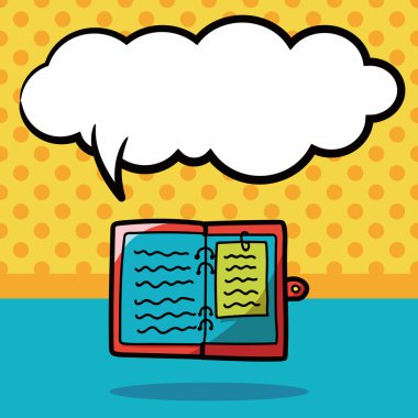 ileti örneği defter renk doodle, konuşma balonu vektör çizim