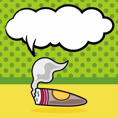 Sigara doodle, konuşma balonu vektör çizim