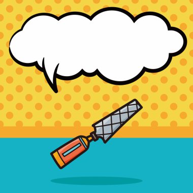 Kürek renk doodle, konuşma balonu vektör çizim