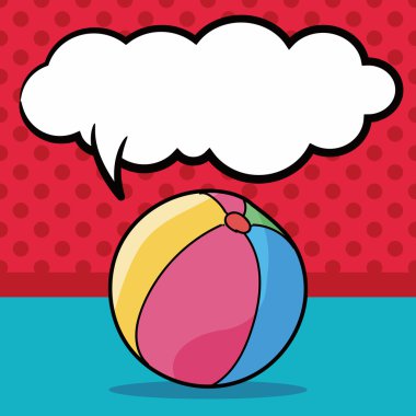 topu doodle, konuşma balonu vektör çizim