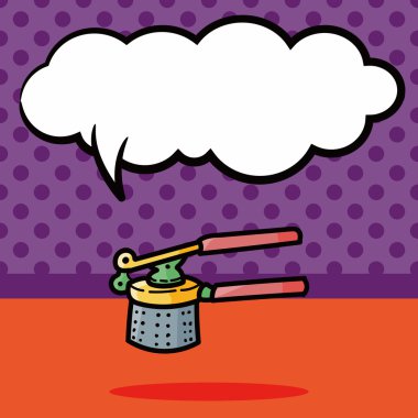 sarımsak araç renk doodle, konuşma balonu vektör çizim