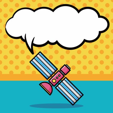 uydu doodle, konuşma balonu vektör çizim