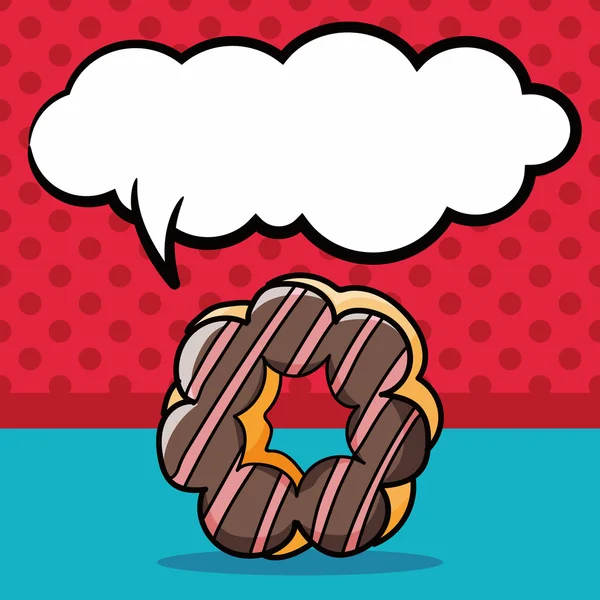 Garabato donut, discurso burbuja vector ilustración — Archivo Imágenes Vectoriales