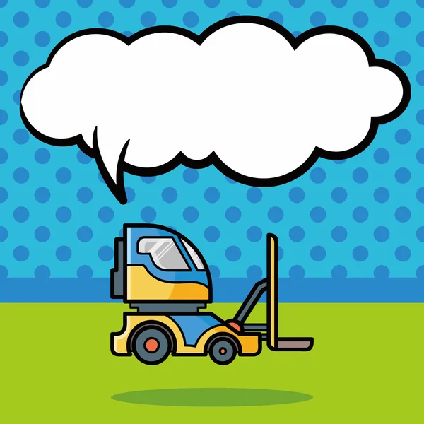 Cargo truck doodle, speech bubble vector illustration — Stock Vector
