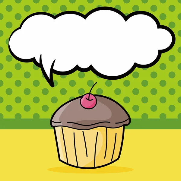 Pasta doodle, konuşma balonu vektör çizim — Stok Vektör