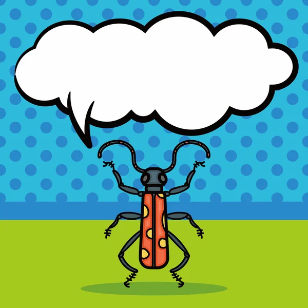 Bug doodle, řeč bublina vektorové ilustrace — Stockový vektor