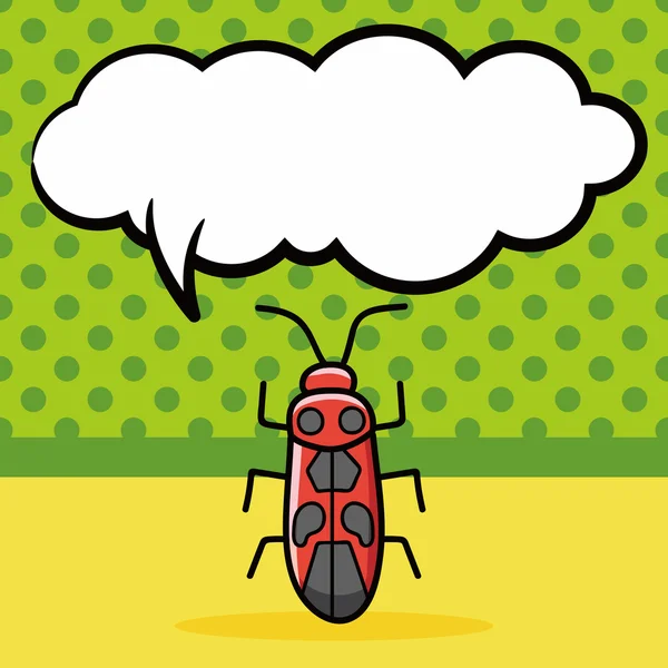 Bug doodle, speech bubble vector illustration — Stock Vector