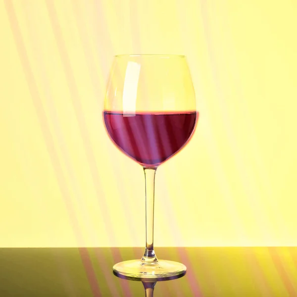 Verre de vin rouge sur lueur néon. — Photo