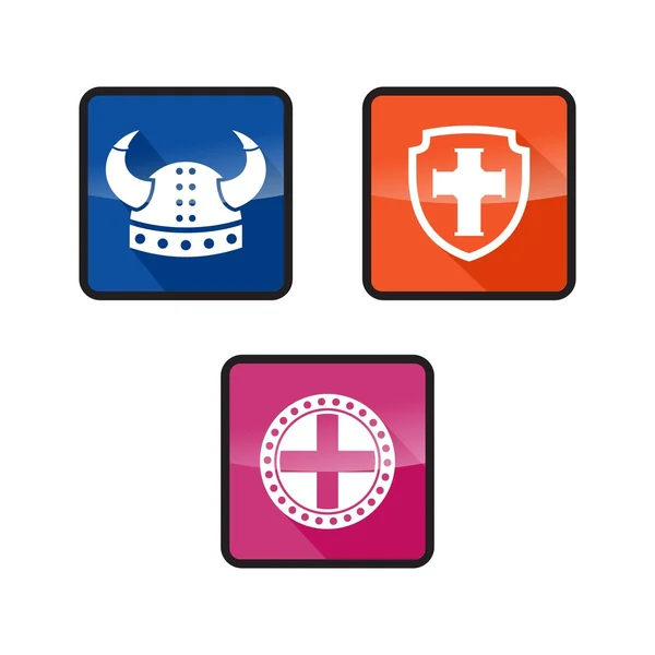 Medieval viking icon set — Stock vektor