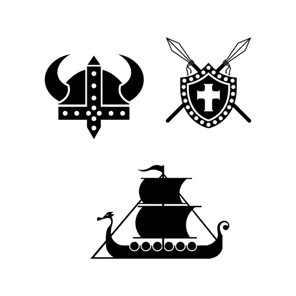 Plantilla de logotipo vikingo — Vector de stock