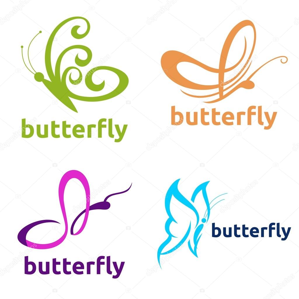 Butterfly logo template set