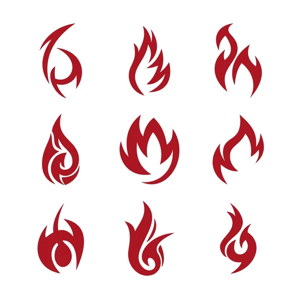 Modelo de ícone de fogo — Vetor de Stock