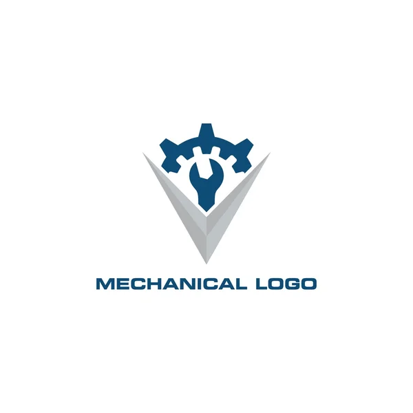 Plantilla de logotipo de engranaje mecánico — Vector de stock