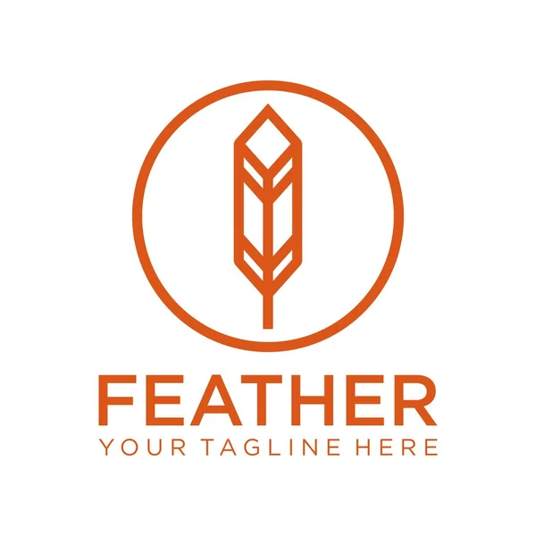Templat Logo Feather - Stok Vektor
