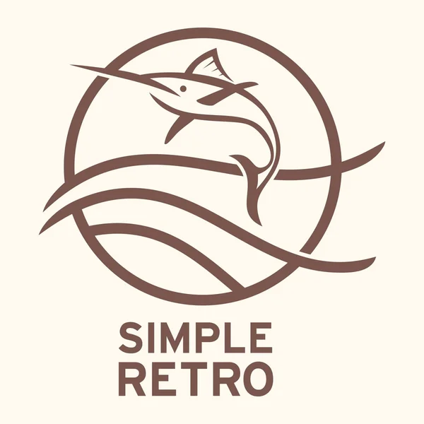 Templat Logo Retro Sederhana - Stok Vektor
