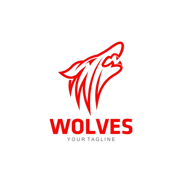 Templat Logo Wolves - Stok Vektor