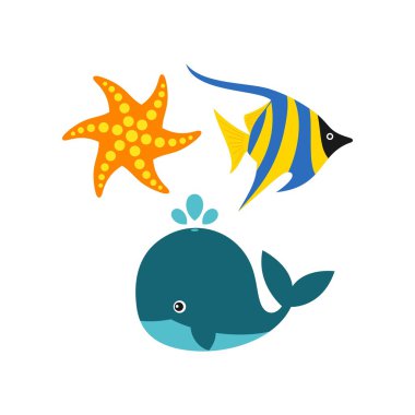 Deniz hayat Logo şablonu