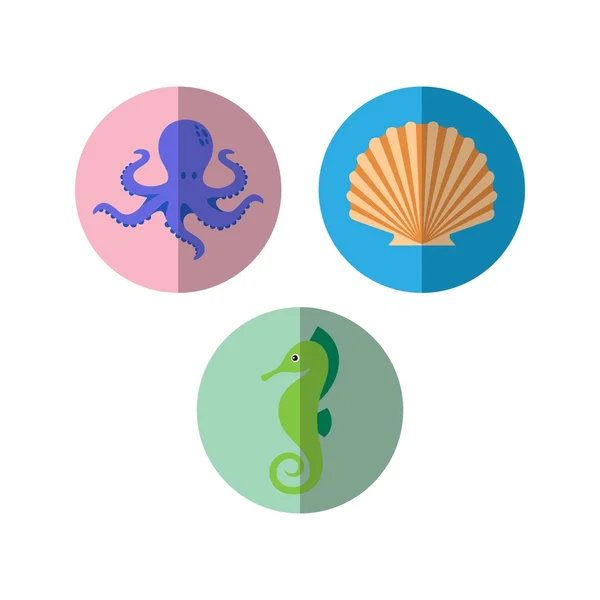 Modelo de logotipo da vida marinha —  Vetores de Stock