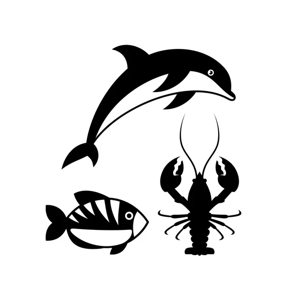 Θάλασσα ζωή πρότυπο λογότυπο — Διανυσματικό Αρχείο