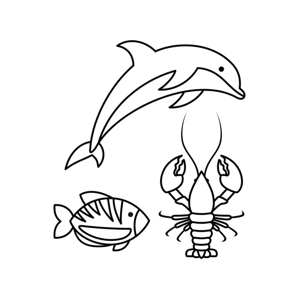 Sea Life Logo Vorlage — Stockvektor