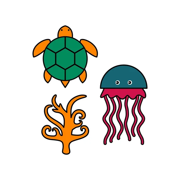 Θάλασσα ζωή πρότυπο λογότυπο — Διανυσματικό Αρχείο