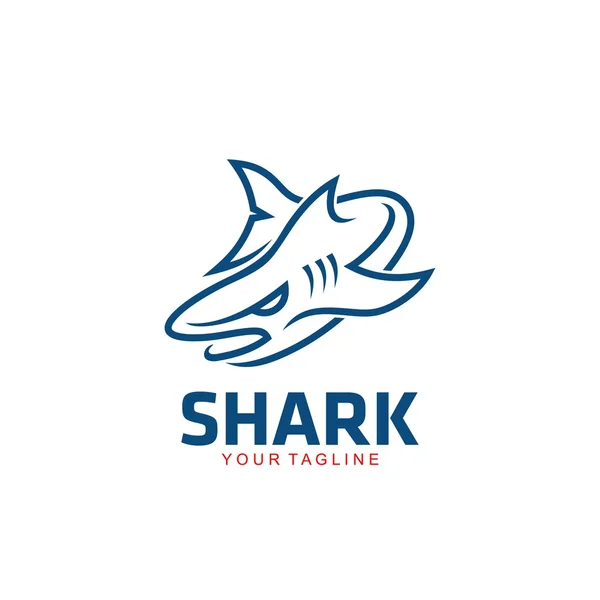Акула шаблон логотип — стоковий вектор