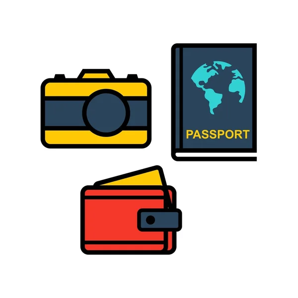 Trave Icon Set — Stockvektor