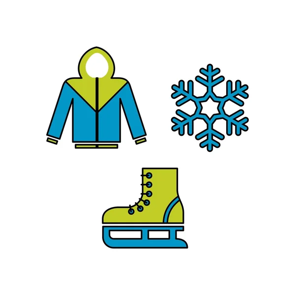 Conjunto de ícones de inverno — Vetor de Stock