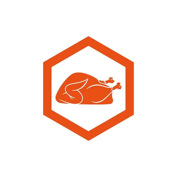 Logo-Vorlage für gebratene Hühner — Stockvektor