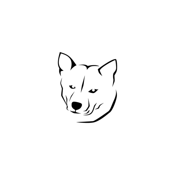 Dog Face Silhouette Vector Template — Wektor stockowy