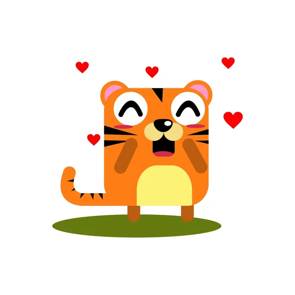 Modèle vectoriel d'expression mignon tigre — Image vectorielle