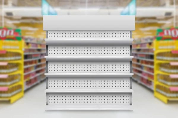 Supermarket Display Raft Izolat — Fotografie, imagine de stoc