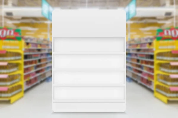 Supermarket shelf display isolated
