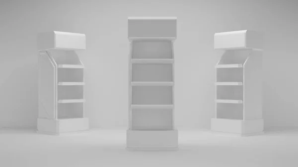 Superstore product display shelf isolated