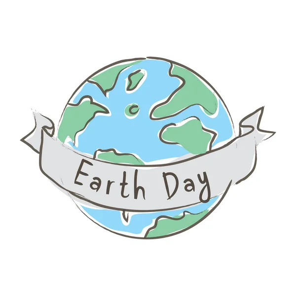 Illustration Der Erdlinie Earth Day Konzept Illustration Handgezeichnetem Stil Skizzieren — Stockvektor