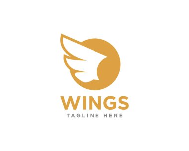 Wings Logo Simgesi Tasarım Vektörü