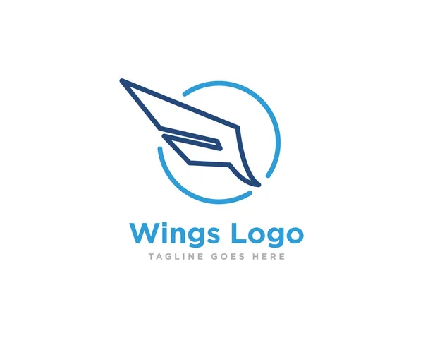 Wings Logo Ikona Design Wektor — Wektor stockowy