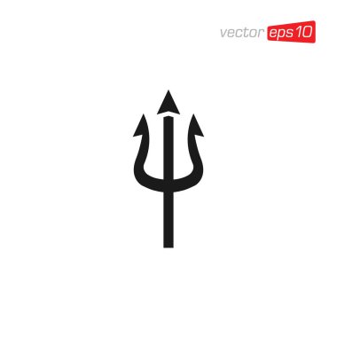 Trident Simgesi Logo Tasarım Vektörü