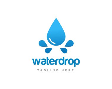 Su Damlası Logo Tasarım Vektörü Şablonu