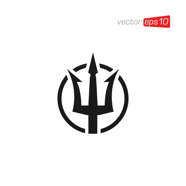 Trident Icon Logo Design Vector — Vetor de Stock