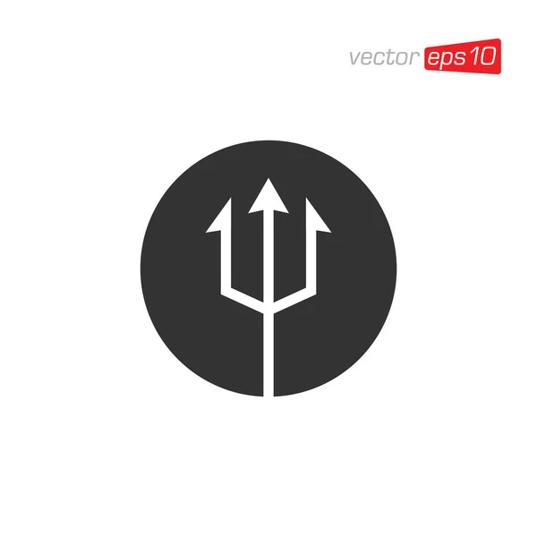 Trident Icon Logo Design Vector — Vetor de Stock