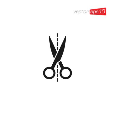 Makas Kesme Simgesi Tasarım Vektörü