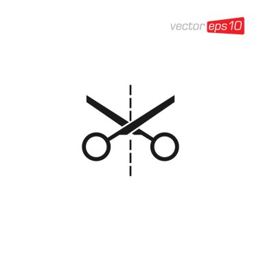 Makas Kesme Simgesi Tasarım Vektörü