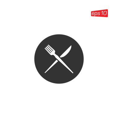 Çatal bıçak restoranı Simge Tasarım Vektörü